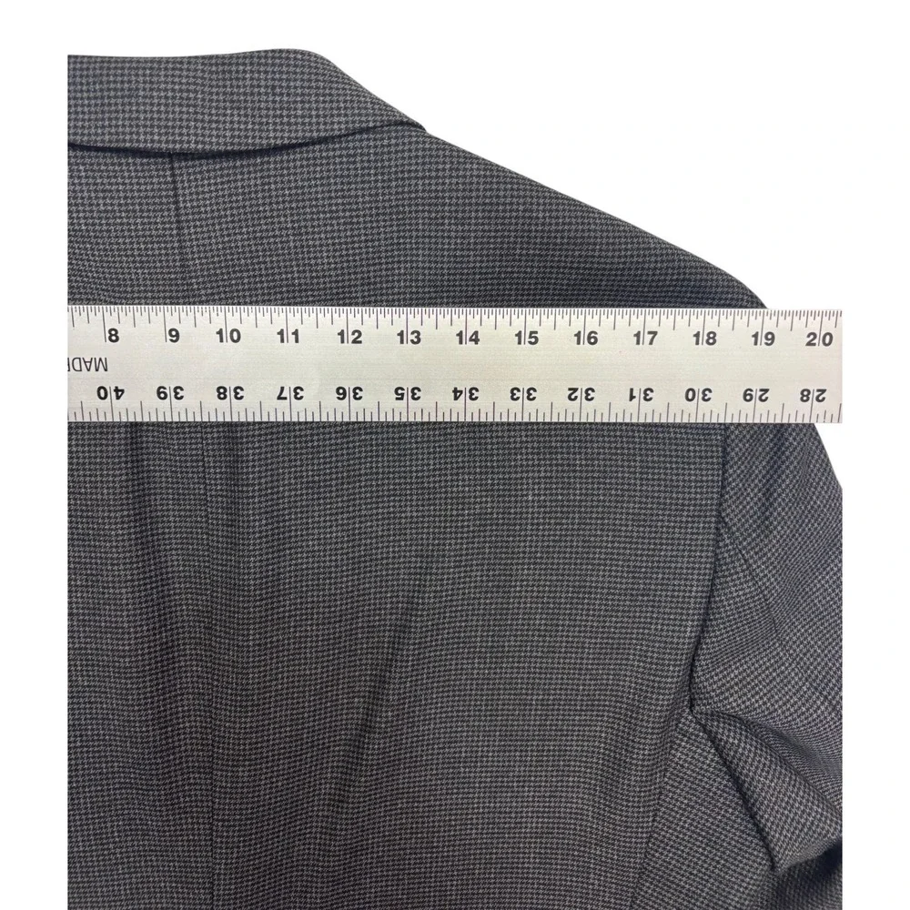Jos A Bank 40R 32x30 Gray Black Micro Houndstooth 2pc Pant Suit Pleated Wool